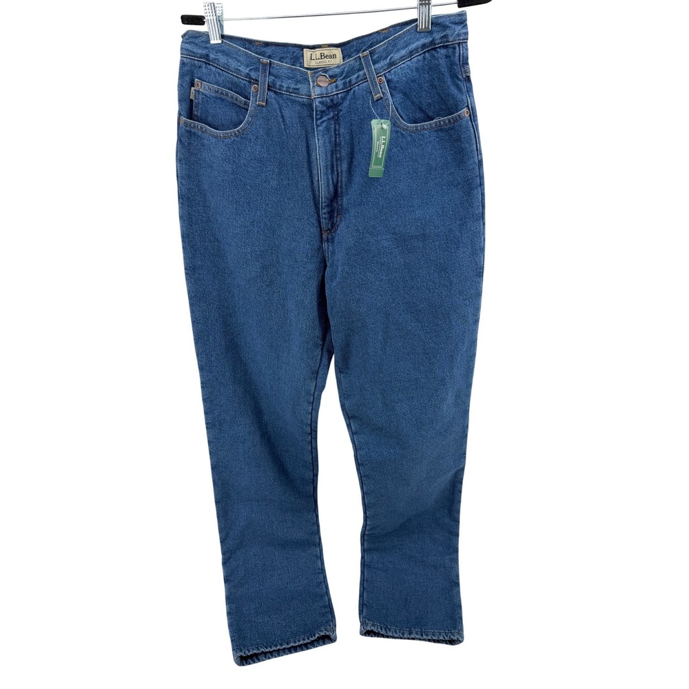 NEW LL‎ Bean Mens Fleece Lined Double L Classic Fit Jeans 34x36 Stonewashed